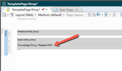 Screenshot showing Knowledge Proxy in Template Page